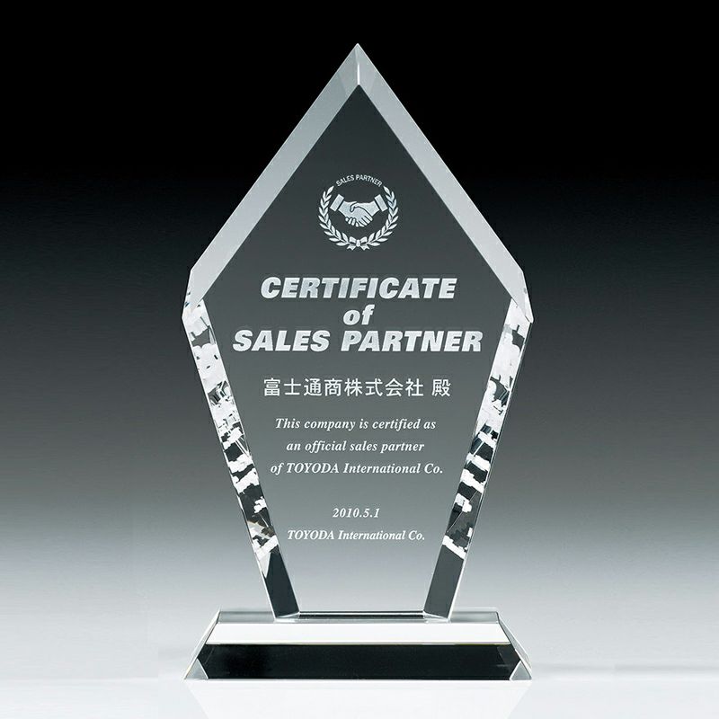 デリシャスレーザーアート2D表彰楯 VSH-VOS-456-B （220×120mm)