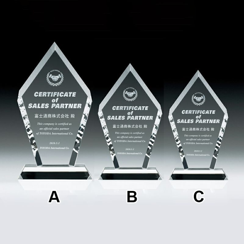 デリシャスレーザーアート2D表彰楯 VSH-VOS-456-B （220×120mm)