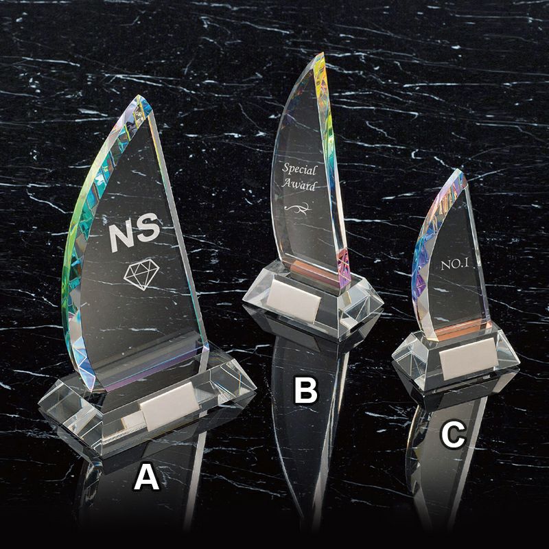 ガラスサンドトロフィー GOL-B505-C　(高さ155mm)