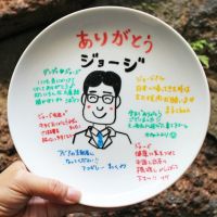 手作り記念品　お皿キット(無地お皿+マーカー5色付き） 