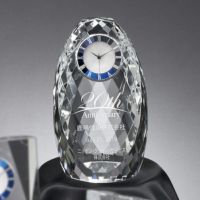 クリスタル時計 ガーキンタイム〔Gherkin Time〕 （125×75mm） 【WIN-ZKG-1160-C】