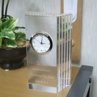 ガラス時計 クリアブロック・ネオ WIN-ZE-355-11 （高さ125×横80mm）