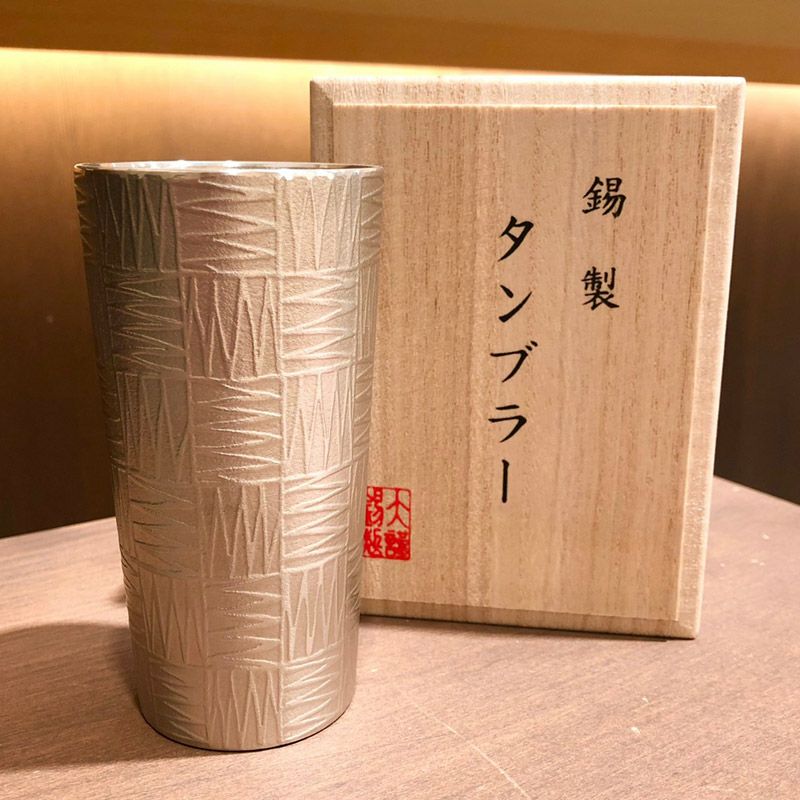 錫製タンブラー・市松小 (200ml) 【VSH-SOT-112】