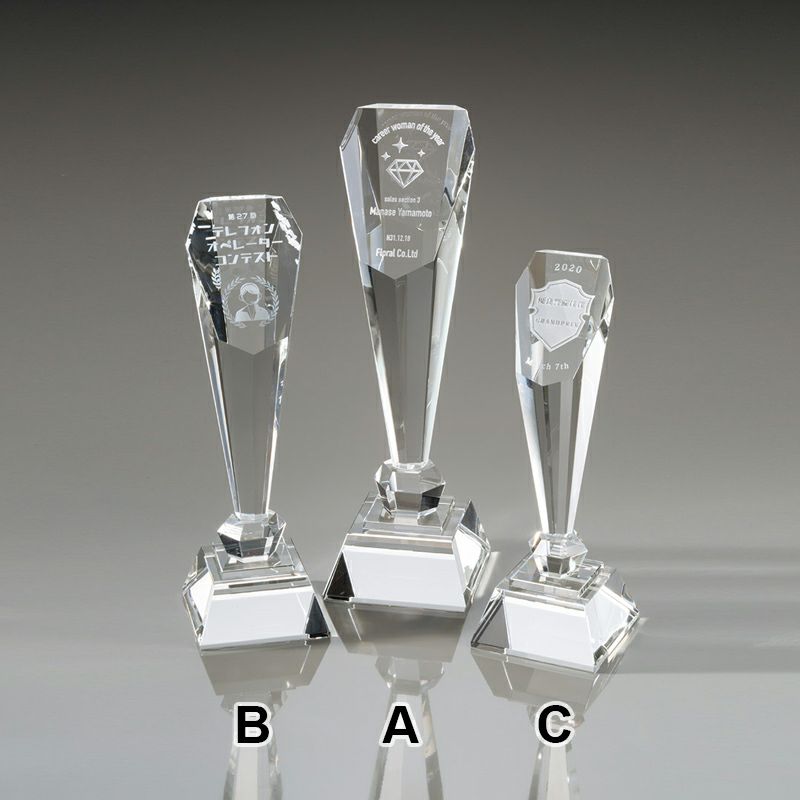 2Dクリスタルトロフィー VSH-VOT.215-C（高さ230mm)