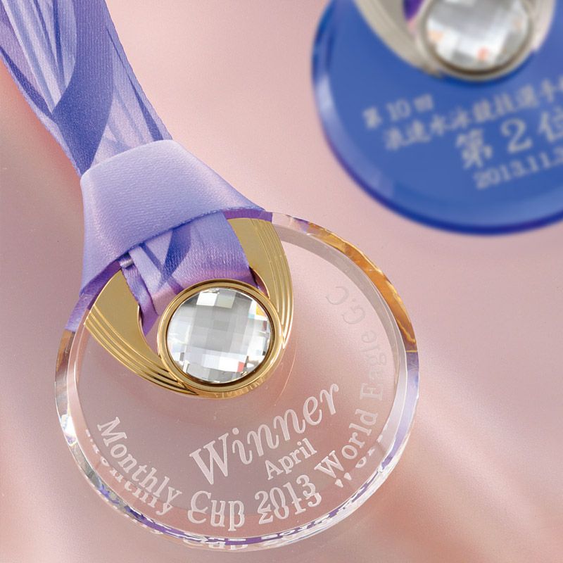 クリスタルSHM透明メダル (直径70mm) 【WEA-SHM-4】
