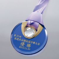クリスタルSHMブルーメダル (直径70mm) 【WEA-SHM-5】金