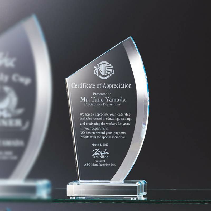  2Dクリスタル楯 (210mm) 【WEA-SHD-7779-B】